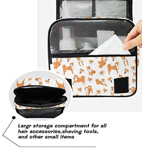 Hanging Travel Toiletry Bag Kit Makeup Case Cosmetics Organizer for Men Women (Shiba Inu-2)…