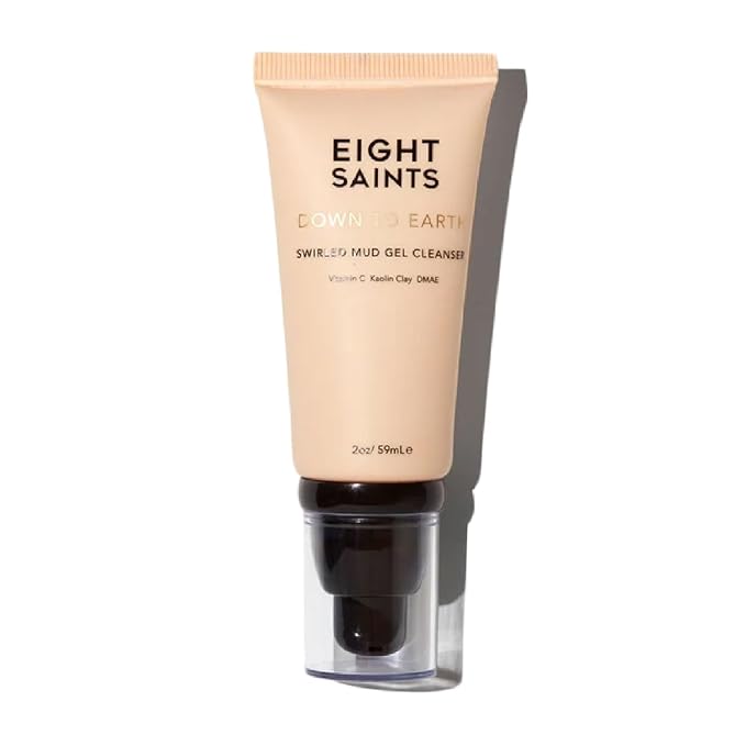 Eight Saints Down To Earth Mud Gel Face Wash, Gentle & Effective Anti Aging Cleanser, Makeup Remover, Nourishing & Hydrating Cleanser, with Vitamin C, Kaolin Clay, & Ylang Ylang Flower Oil
