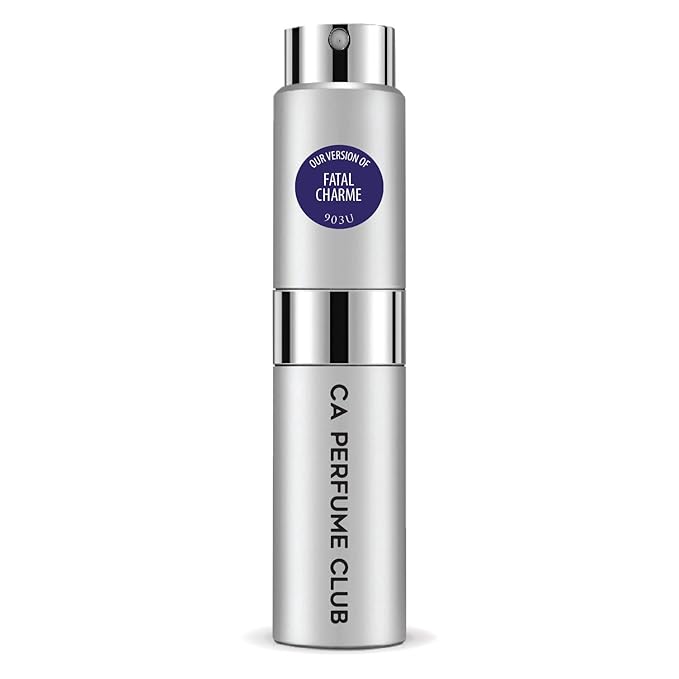 CA Perfume Impression of Fatal Charme for Women and Men Floral Woody Musk Scent Long Lasting Unisex Fragrance Eau De Parfum Travel Size Refillable Atomizer Spray 0.27 Fl Oz 8ml