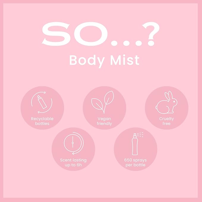 So…? Musk Body Mist Woody Scent - Perfume for Women with Bergamot, Toffee, Vanilla Notes - Gifts Body Spray for Women - 3.5 oz