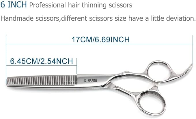 KINSARO Professional 6 Inch Hair Thinning Shears 440C Texturizing Shears