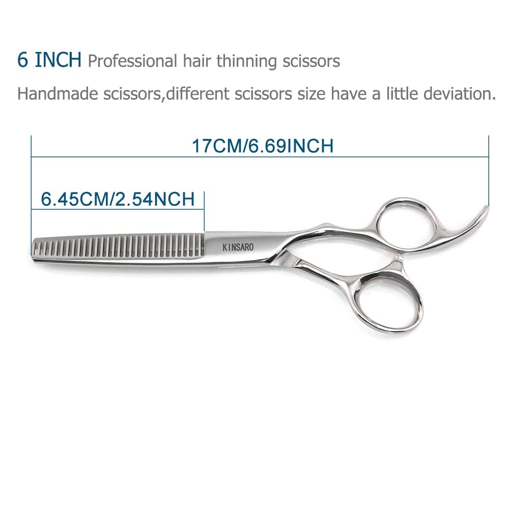 KINSARO Professional 6 Inch Hair Thinning Shears 440C Texturizing Shears
