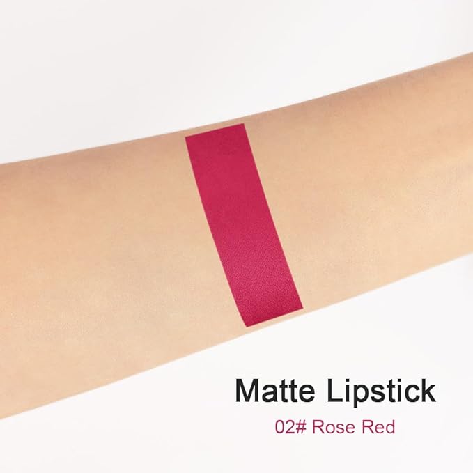 evpct 1Pcs Plum Red Matte Lipstick and Lip Crayon Liner Pencil Pen Set for Women Lip Stain Long Lasting Waterproof labiales mate magicos 24 horas originales pintalabios permanente 24 horas 02