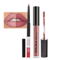 evpct 2Pcs Brick Red Neutral Nude Color Lip Liner and Matte Lipstick Makeup Sets Vegan Lipstick Lip Liner and Gloss Set Lip Stain Long Lasting Waterproof 24 hrs, 34#