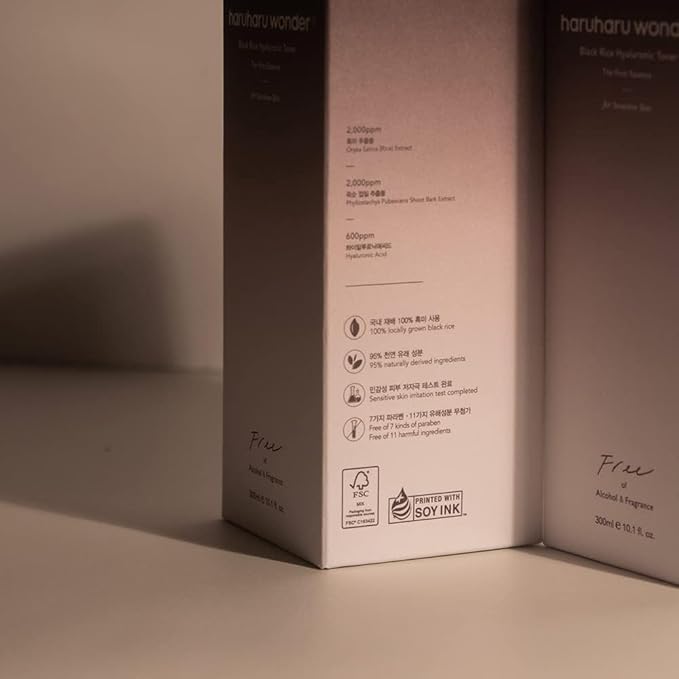 haruharu Black Rice Hyaluronic Toner for Sensitive Skin, 10.1 fl.oz, Vegan