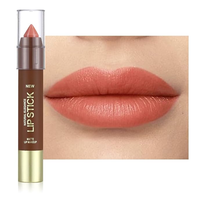 QIDSTERS Matte Lipstick Crayon Set for Women, Coral Pink 24 Hour Lipstick Lip Liner Pencil, Neutral Lip Stick Lipliner Long Lasting Waterproof Smudge Proof, Vegan & Cruelty-Free, 02