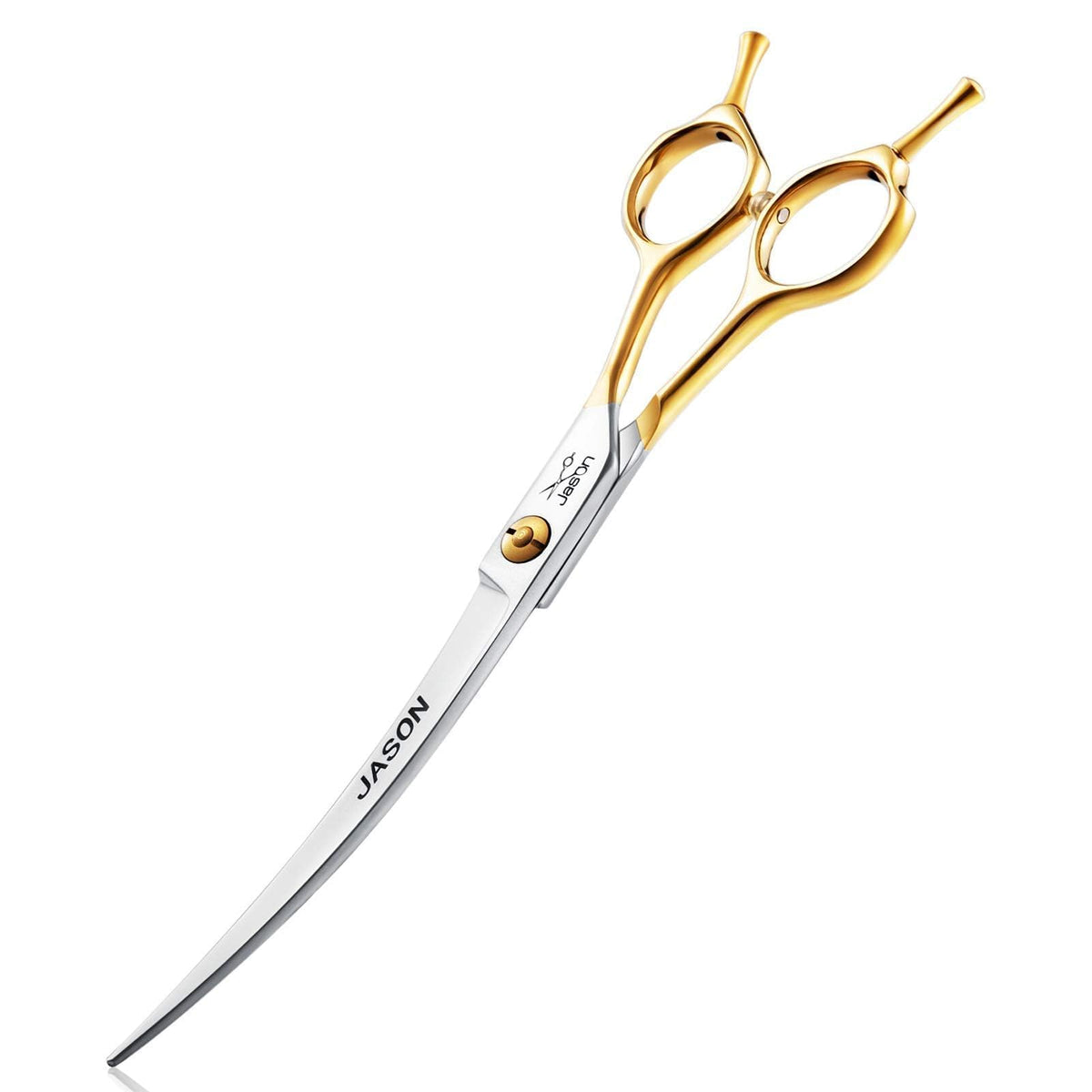 JASON Curved Dog Thinning Scissors - 7" Grooming Shears Ergonomic Updated