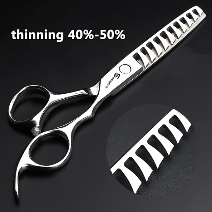 Barber hair scissors, Axemoore professional - 6"(6 in- tooth-E)