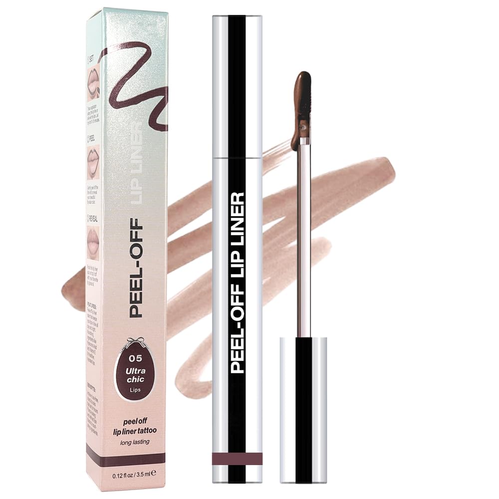 Hxssll Matte Lip Gloss Stain-Peel Off Lip Liner Tattoo, Dark Brown Lip Tint，Long Lasting Peel Off Lip Stain, Waterproof Transfer-proof Lip Mask Lip Liner Peel Off Lip Gloss,Stayn Lip Makeup. #05