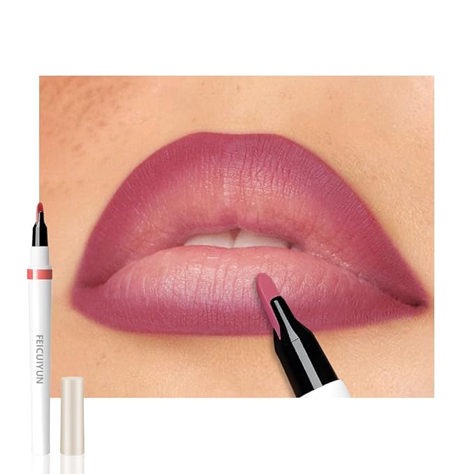 FeiCuiYun Matte Calligraphy Liquid Lip Liner Lipstick Pencil, Purple Long-Lasting Transfer-Proof Lip Stain, Lightweight Lipstick, Sheer Buildable Color, Fades to a Natural Wash of Colors