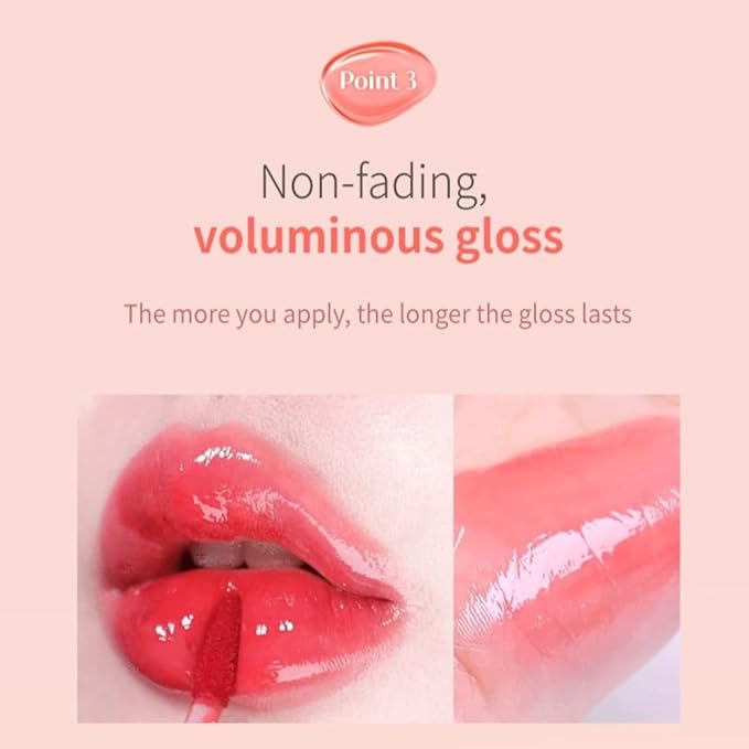 MQNY (MACQUEEN NEWYORK Dewy Water Glow Lip Tint - #05 Icy Cherry, Glass-like Mirror Shine Hydrating Lip Stain, Long-Lasting & Non-Sticky Vivid Red Water Tint, 0.12 oz (3.5g)
