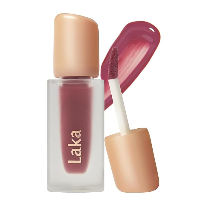 Laka Fruity Glam Tint | Glowing Korean Lip Tint with Hydrating Lightweight Texture | Buildable Color, Non-Sticky High Shine Gloss | K-Beauty Korean Makeup | #102 Dewy, 0.15oz