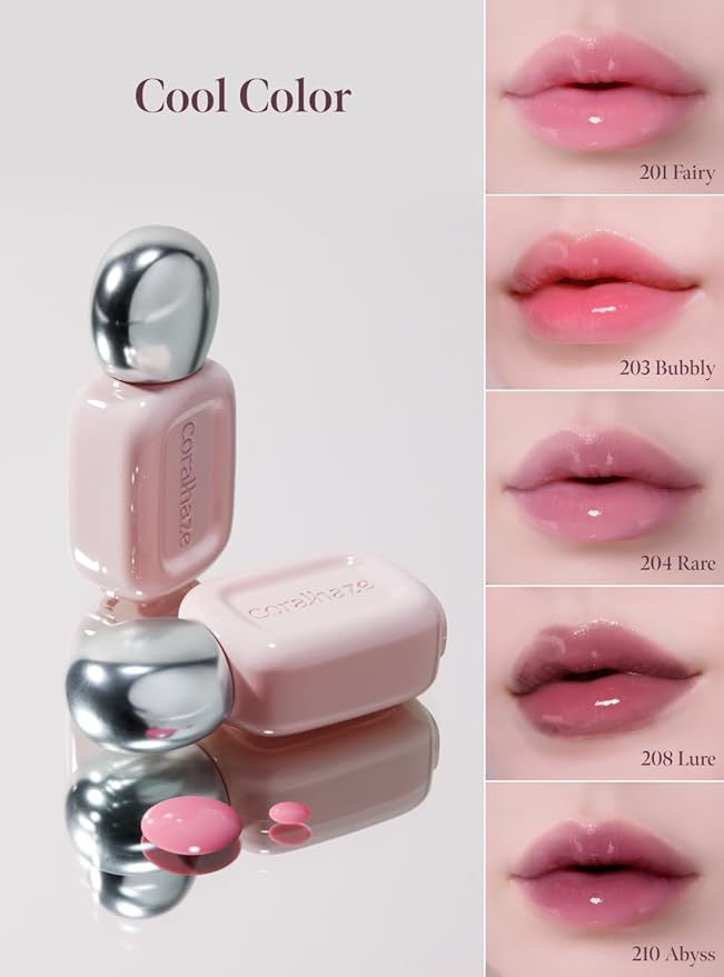 CORALHAZE Dew Drop Tint #204 Rare 4.5g, Glossy, Lightweight Lip Stain, Glass-Like, High Shine, Moisturizing Lip Oil, Long Lasting Color, Hydrating Gloss, Dewy Finish, Korean Beauty Makeup