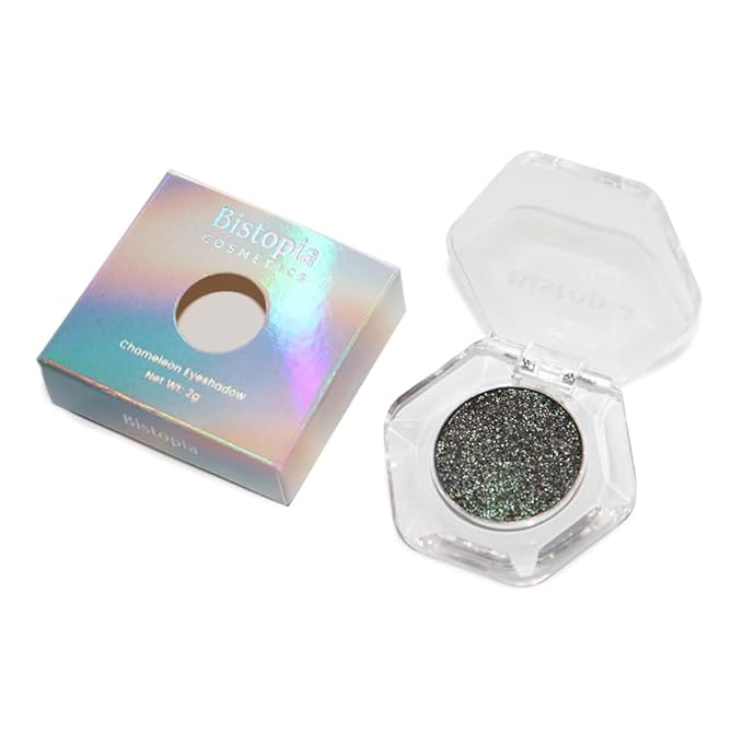 Bistopia Holographic Glitter Single Eyeshadow, Pearlescent Shimmer Metallic Cream Powder Eye Makeup, Blendable Long Lasting Waterproof, Multi-Use Face Highlighter, 2g. (Prostar)