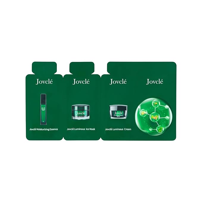 Jovclé Travel Skin Care Set, Hydrating Essence, Moisturizing Cream & Ice Mask Trio, Herbal Skincare Kit for All Skin Types, Compact and TSA-Friendly, 0.15 fl. oz