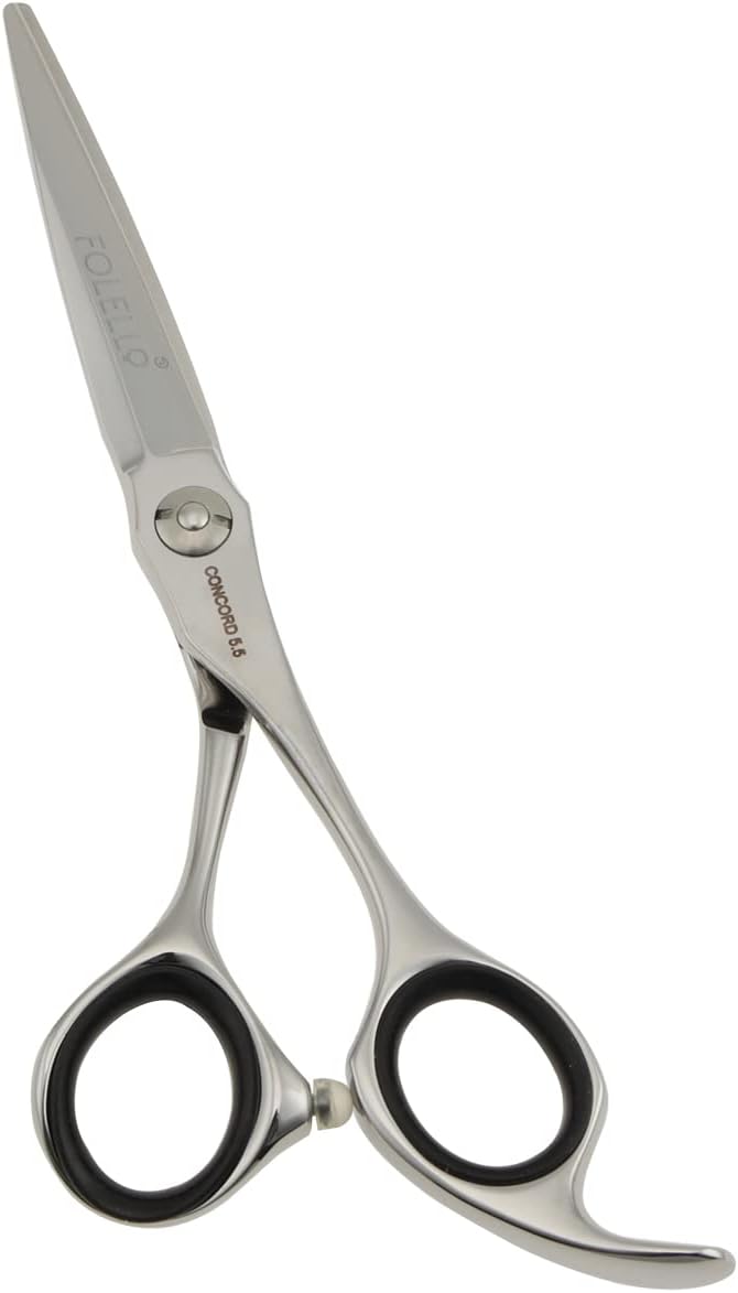 FOLELLO Hair Cutting Scissor – 5.5" 440C Japan Stainless Steel with Sword Blade and Ball Bearing Tension Screw – Grooming Tool for Men and Women