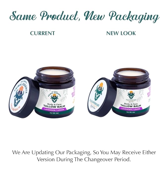 Grass-Fed Beef Tallow Balm for Face & Body - Lavender & Lemon - 4oz
