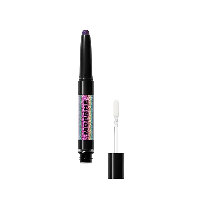 Morphe Mixed Signals Dual-Ended Eyeshadow Stick - Cream Eyeshadow Pigment & Chrome Liquid Flakes for Bold, Layered Eye Makeup Looks - Committed/Conflicted (0.028 oz)
