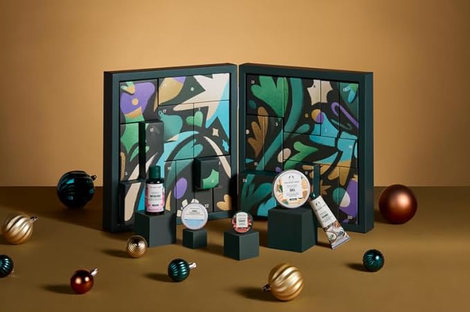 The Body Shop Classic Advent - 25 Piece Set - Bath and Body Essentials Gift Set, Vegan