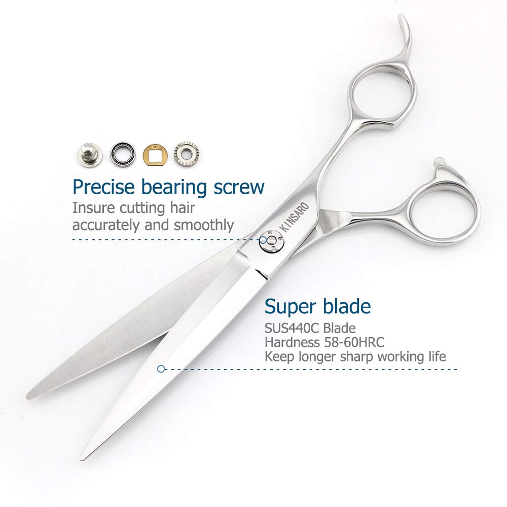 KINSARO 7 in Professional Hair Scissors Willow Shape Sliding Shears,440C