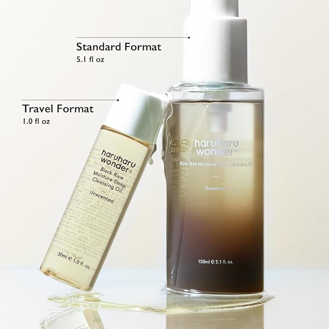 HARUHARU Black Rice Moisture Cleansing Oil, 1.0 fl.oz, Pore Control, Vegan