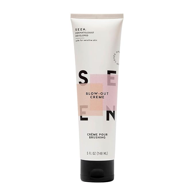 SEEN - Blow-Out Creme, Scented - Non-Comedogenic Blow-Out Hair Cream - Dermatologist-Developed - Reduces Frizz- Heat Protectant- Safe for Sensitive, Eczema & Acne Prone Skin