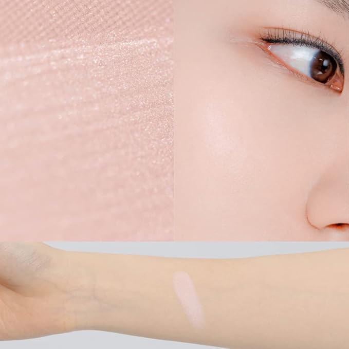 ABOUT TONE Powder Pact - Pressed Powder Compact with Mirror and Puff Makeup Fixing Setting Natural Blur Semi-Matte Finish Transparent Face Tone-Up Oil & Sebum Control Vegan (GLOW POWDER PACT)
