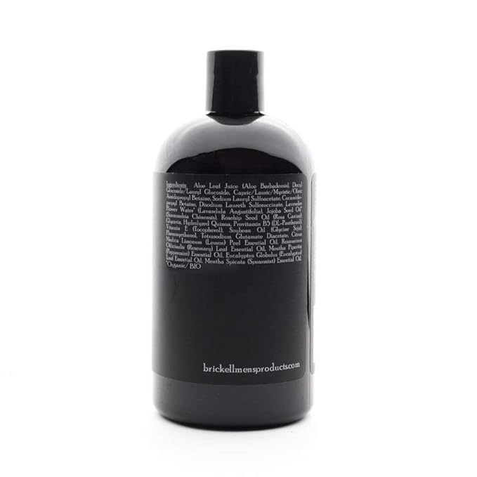 Brickell Men's Rapid Wash, 3 in 1 Body Wash Gel for Men, With Aloe, Vitamin E, and Jojoba Oil, 16 Ounce, Fresh Mint Scent