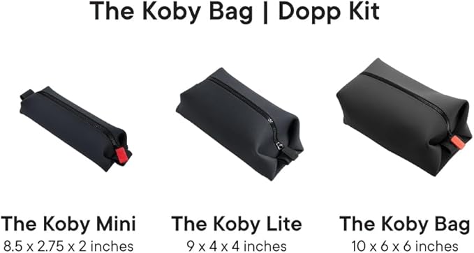 TOOLETRIES The Koby Dopp Kit Toiletry Bag- Mini 8.5" x 2.75" x 2", Charcoal