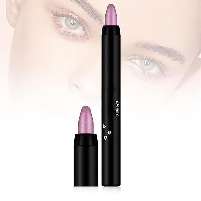 Morekfly Eyeshadow Shimmer Stick, 16 Color Highlighter Eyeshadows Pencil Waterproof Glitter Eye Shadow Eyeliner Pen, Waterproof Eyeshadows Shimmer Stick Long Lasting Brightener Eyeshadow (07 Rose)