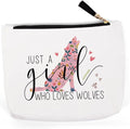 QIBAJIU Wolf Gifts for Lovers, Stuff, Decor, Birthday, Christmas Makeup Bag