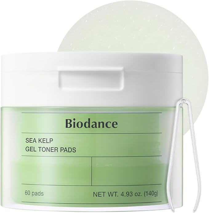 Biodance Sea Kelp Gel Toner Pads, Calming Toner Pads for Sensitive Skin, Oil & Sebum Control, Refreshing Blemish Care, Pre-Soaked Pads