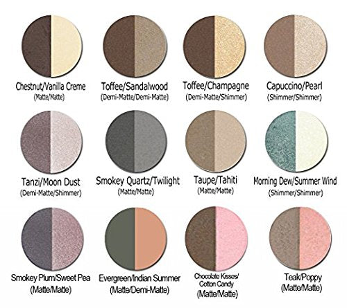 Lauren Brooke Cosmetiques Pressed Eyeshadow Duo, Natural Look Makeup (Chocolate Kisses/Cotton Candy)