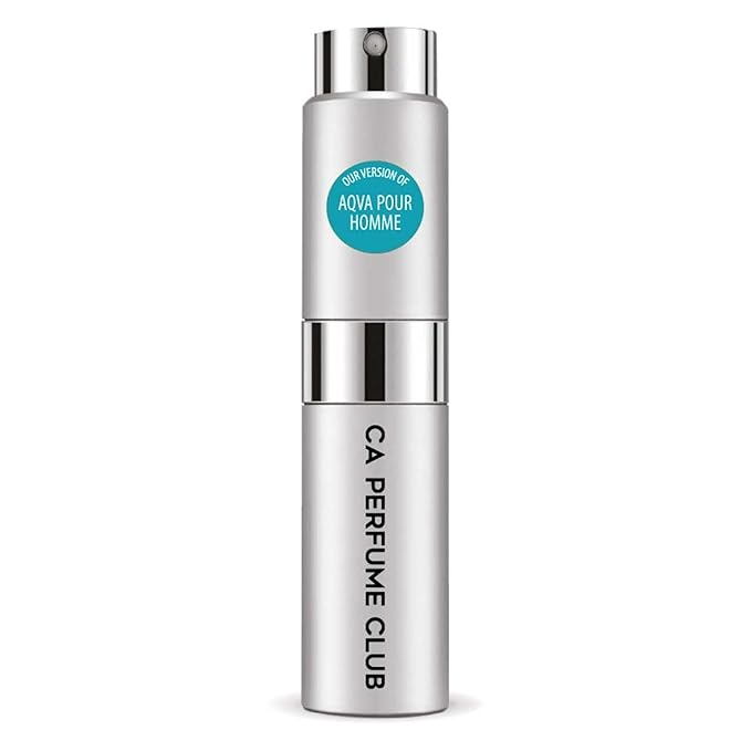 CA Perfume Impression of Aqva Pour Homme for Men Aromatic Aquatic Scent Long Lasting Cologne for Men Eau De Parfum Travel Size Refillable Atomizer Spray 0.27 Fl Oz 8ml