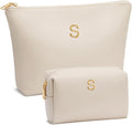 CLOUDWINGS Gifts for Women Girls Personalized Initial Travel Makeup Bag