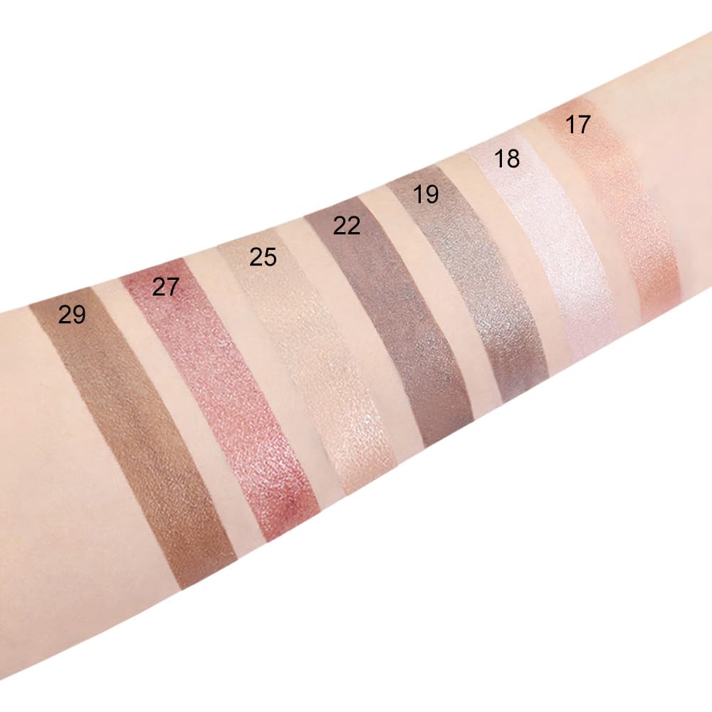 evpct 2Pcs Pearl White & Caramel Cream Eye Shadow Brightener Sticks Set for Eyes, Matte Shimmery Eye shadow Applicator Pencil Stick Pen Palette Makeup Waterproof sombras en crema para ojos 18 + 27