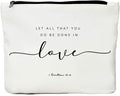 JIUWEIHU Christian Gifts Makeup Bag, Inspirational Bible Verse Cosmetic Bag