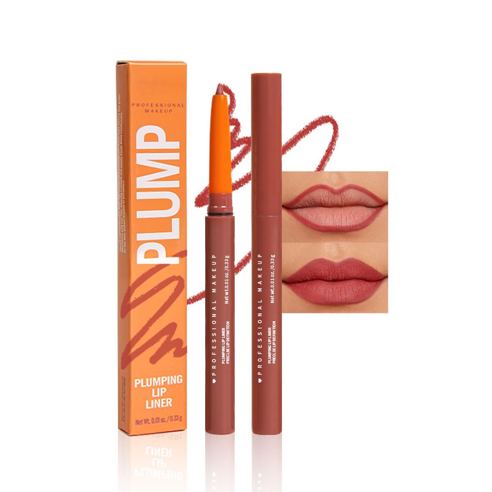 KXmzeG Matte Lip Liner Pencil for Shaping Lips, Retractable Creamy Brown Crayon LipLiner Pencil, Long Lasting Waterproof Lipstick Lip Liner Makeup, Vegan Beauty 03#