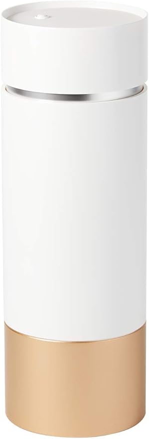 Brushean UVC Sanitizer with Ozone, Makeup Brush Holder, One Touch for Open, Dustproof Make Up Supplies Organized Storage, Stylish and Durable Design (Standard, White/Rose Gold)