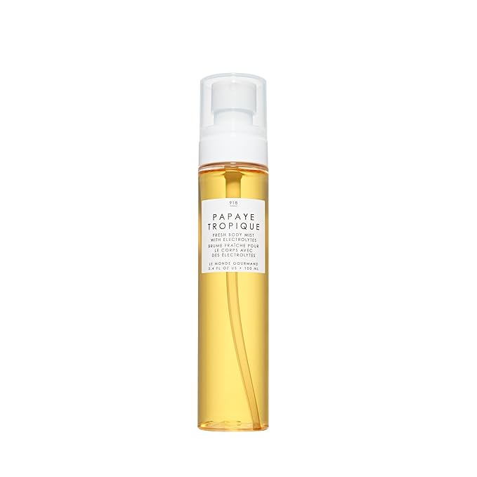 Le Monde Gourmand Papaye Tropique Fresh Mist for Women, Hydrating Body Spray with Electrolytes, Papaya Pineapple Mandarin Scent, Vegan & Cruelty Free, 3.4 fl oz (100 ml)
