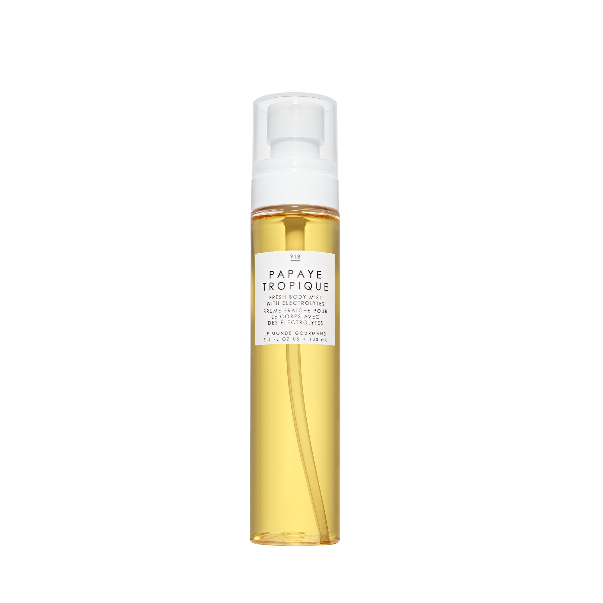Le Monde Gourmand Papaye Tropique Fresh Mist for Women, Hydrating Body Spray with Electrolytes, Papaya Pineapple Mandarin Scent, Vegan & Cruelty Free, 3.4 fl oz (100 ml)