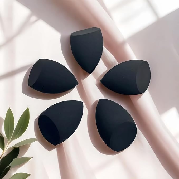 Wiko 12 Pcs Makeup Sponges Black for Foundation Latex-Free Cosmeti Blending Sponge Set Reusable Applicator For Powder Cream and Liquid Makeup Tools Bulk