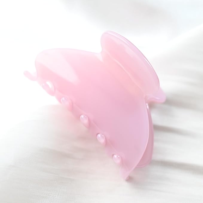 Prettyou Handmade Celluloid Acetate French Design Barrettes Tortoise Shell Claws Hair Claw Luxury Fashion Accessories Hair Clip for Women (light pink purple)