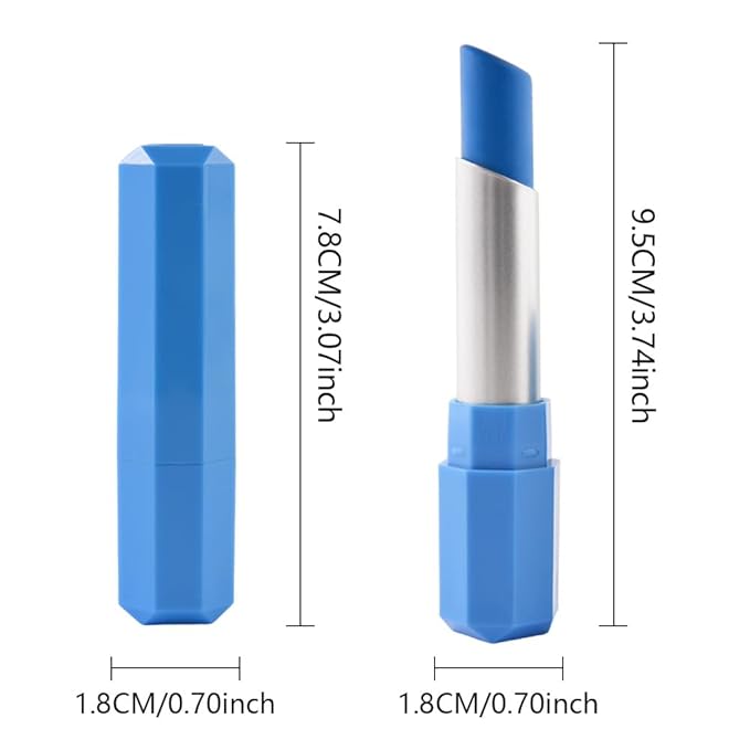 IATMOMOD Light Blue Cream Matte Lipstick Stick 16#, Longwear Full Coverage Velvet Lip Color, Waterproof Multi-Use Lip & Cheek Makeup for Party & Daily Wear, Labial con color mate para uso diario