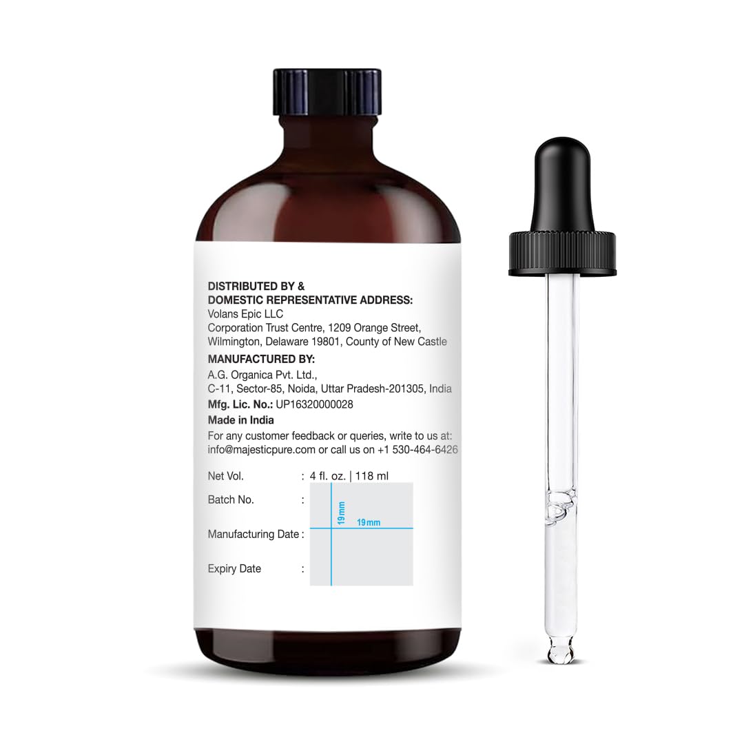 Majestic Pure Essential Oil with Glass Dropper - 100% Pure and Natural - Essential Oils for Diffuser, Aromatherapy, Soap and Candle Making, Spearmint Essential Oil, Spearmint Oil, 4 Fl Oz