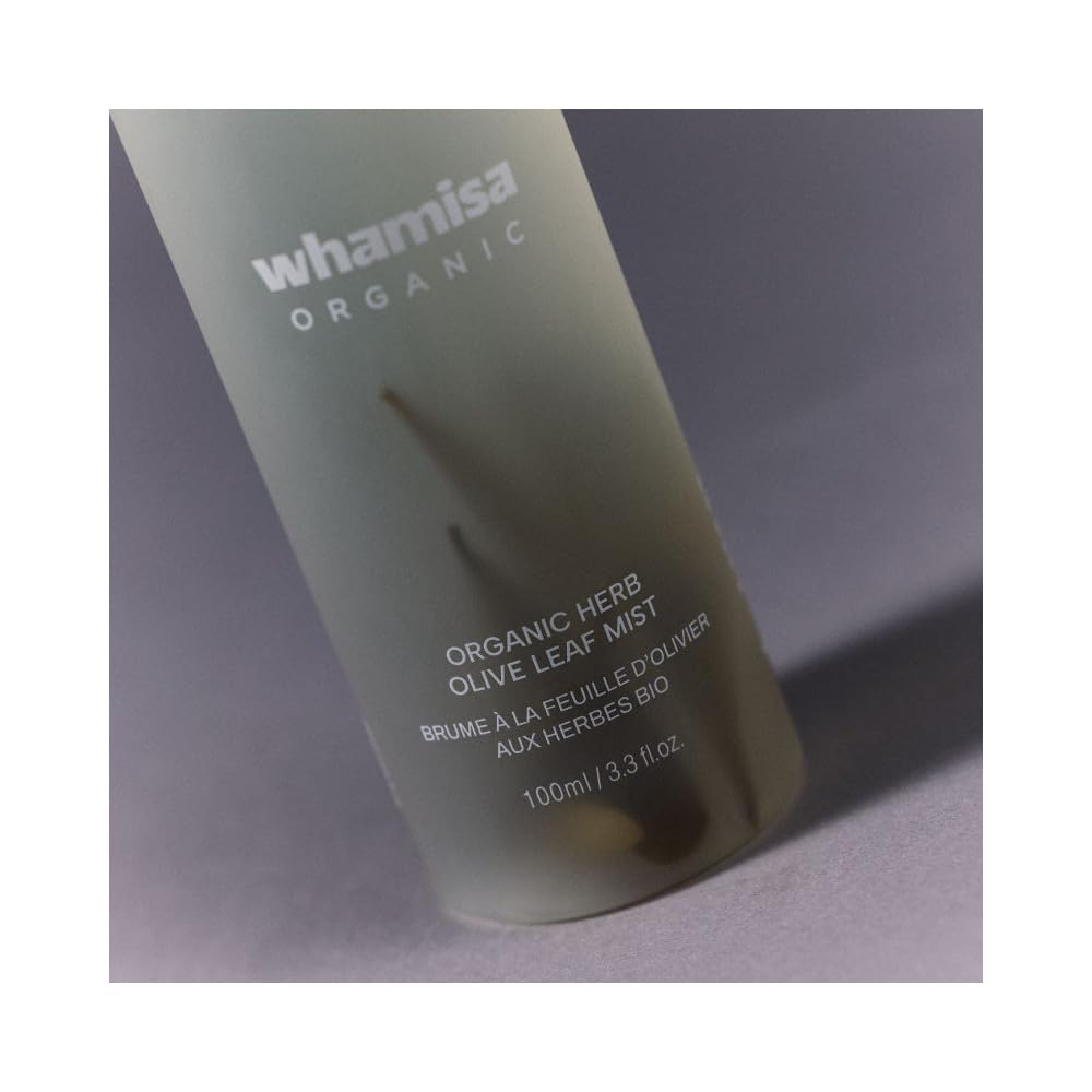 Whamisa Organic Herb Olive Leaf Mist, Facial Mist Spray, Waterless Formula, Fermented Ingredient Formula, Hydration, Portable, Korean Skin Care (100ml)