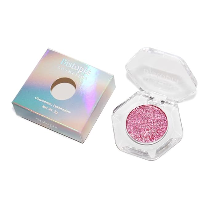 Bistopia Holographic Glitter Single Eyeshadow, Pearlescent Shimmer Metallic Cream Powder Eye Makeup, Blendable Long Lasting Waterproof, Multi-Use Face Highlighter, 2g (Signet)