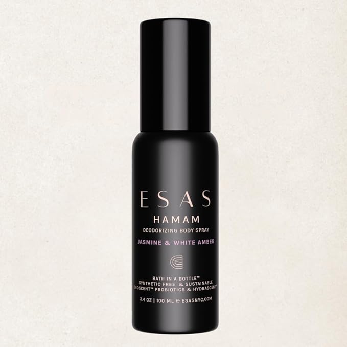 Esas Beauty Hamam Deodorant Body Spray 3.4 oz (Jasmine & White Amber)
