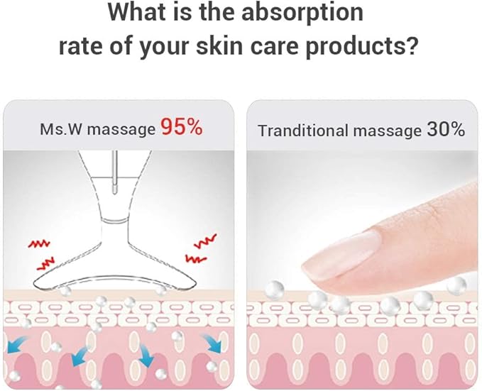 Ms.W Red Light Facial Massager, Skin Care Tools for Face & Neck Beauty Device, 3 in 1 Face Massager Tool with LED, Thermal, Vibration, Tightenings, Rejuvenation for Women