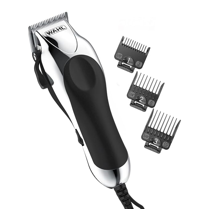 Wahl USA Chrome Pro Corded Clipper Complete Haircutting Kit for Men